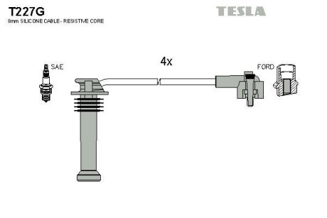 Комплект кабелів запалювання Tesla Motors t227G