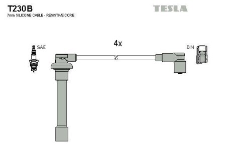 Провода высоковольтные, комплект Honda Civic V TESLA BLATNA Tesla Motors t230B