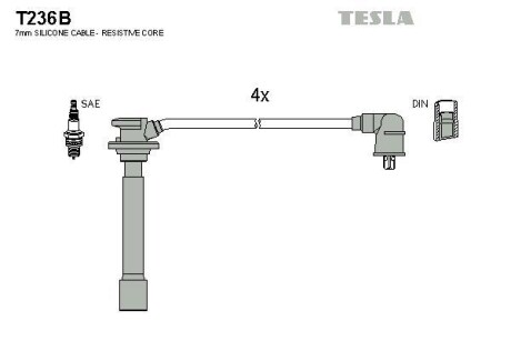 Комплект кабелів запалювання Tesla Motors t236B