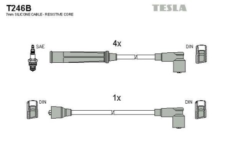 Комплект кабелів запалювання Tesla Motors t246B