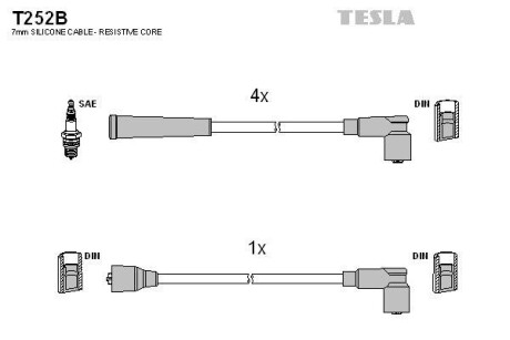 Комплект кабелів запалювання Tesla Motors t252B