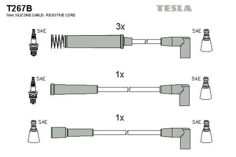 Комплект кабелів запалювання Tesla Motors t267B