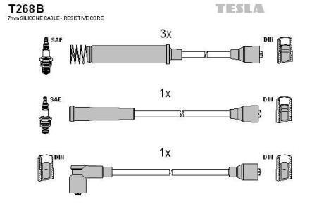 Комплект кабелей зажигания Tesla Motors t268B