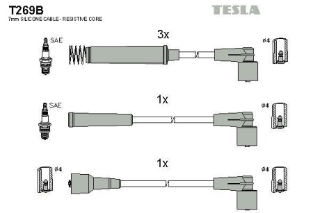 Комплект кабелей высоковольтных Tesla Motors t269B