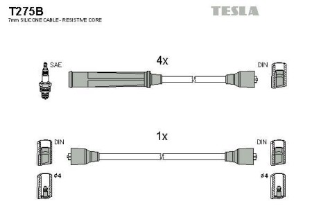 Комплект кабелей зажигания Tesla Motors t275B