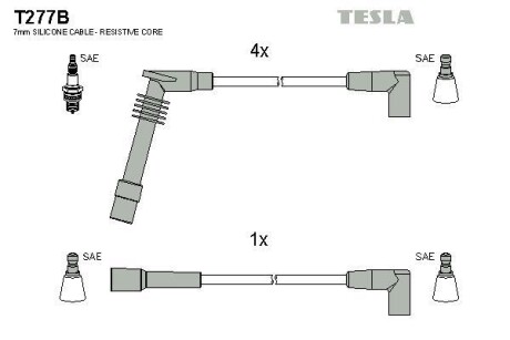 Комплект кабелей зажигания Tesla Motors t277B