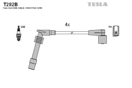 Комплект кабелей зажигания Tesla Motors t282B