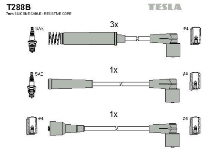 Комплект кабелей зажигания Tesla Motors t288B