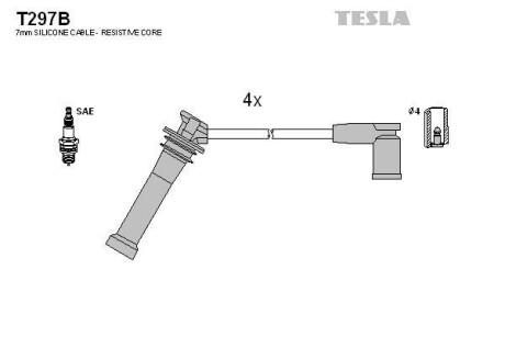 Комплект кабелів запалювання Tesla Motors t297B