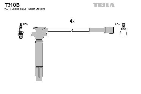 Комплект кабелів запалювання Tesla Motors t310B