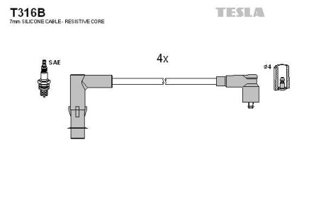 Комплект кабелей зажигания Tesla Motors t316B