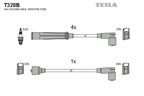 Комплект кабелів запалювання Tesla Motors t328B