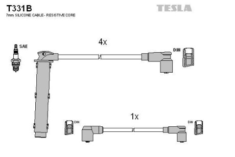 Комплект кабелів запалювання Tesla Motors t331B