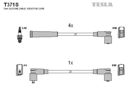 Комплект кабелів запалювання Tesla Motors t371S