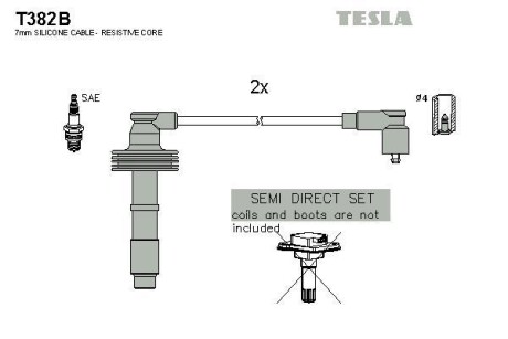 Провода высоковольтные, комплект Volvo V40 1.6 (99-04),Volvo V40 1.8 (99-04) TESLA BLATNA Tesla Motors t382B