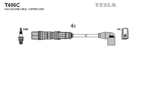 Комплект кабелів запалювання Tesla Motors t406C