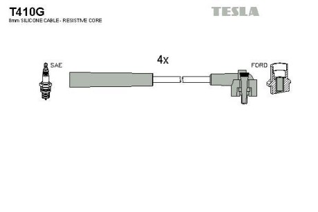 Комплект кабелів запалювання Tesla Motors t410G