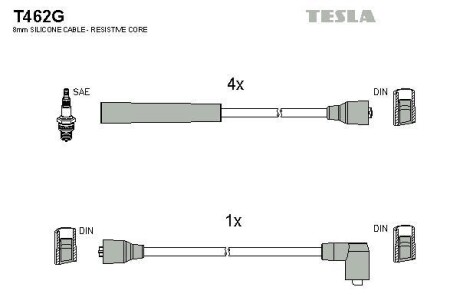 Комплект кабелей зажигания Tesla Motors t462G