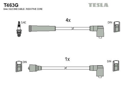 Купити Комплект кабелів запалювання Tesla Motors t463G (фото1) підбір по VIN коду, ціна 837 грн.