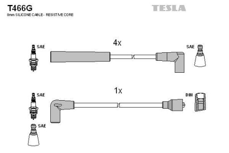 Комплект кабелів запалювання Tesla Motors t466G