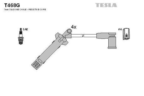 Комплект кабелів запалювання Tesla Motors t468G