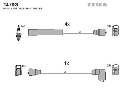 Комплект кабелей зажигания Tesla Motors t470G