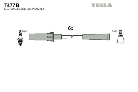 Комплект кабелей зажигания Tesla Motors t477B