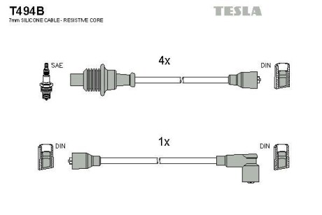 Комплект кабелей зажигания Tesla Motors t494B