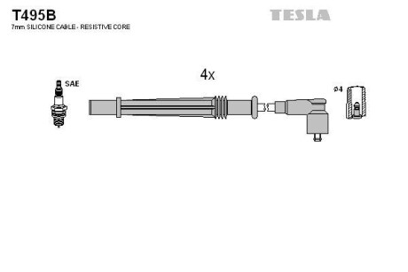 Провода високої напруги Tesla Motors t495B