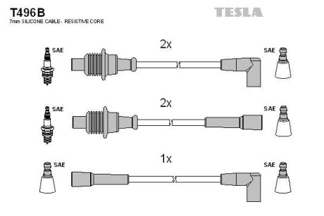 Комплект кабелів запалювання Tesla Motors t496B