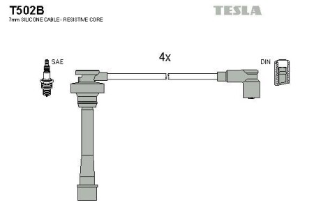 Комплект кабелей зажигания Tesla Motors t502B