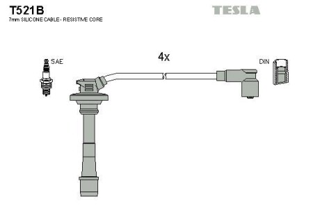 Комплект кабелей зажигания Tesla Motors t521B