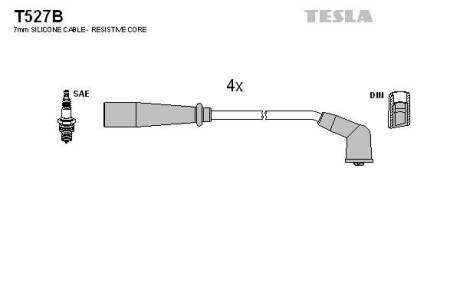 Комплект кабелів запалювання Tesla Motors t527B