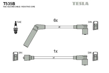 Комплект кабелів запалювання Tesla Motors t535B