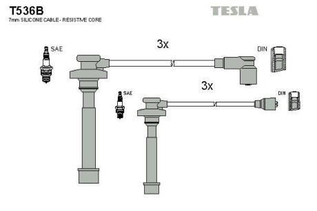 Комплект кабелів запалювання Tesla Motors t536B