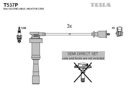 Комплект кабелів запалювання Tesla Motors t537P