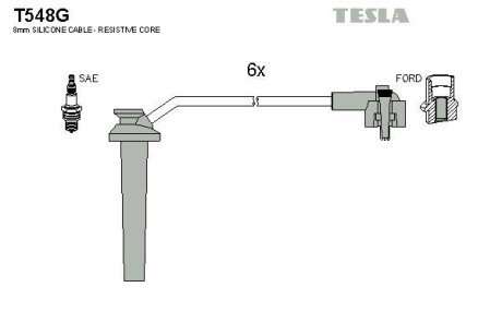 Комплект кабелів запалювання Tesla Motors t548G