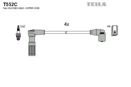 Комплект кабелей зажигания Tesla Motors t552C