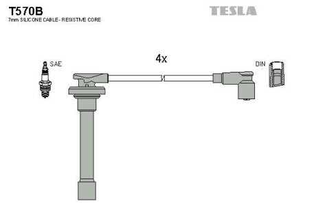 Комплект кабелей зажигания Tesla Motors t570B