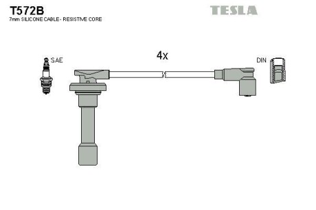 Комплект кабелей зажигания Tesla Motors t572B