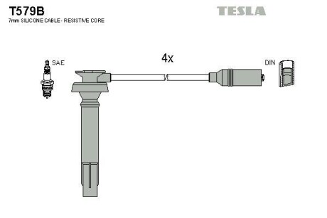 Комплект кабелей зажигания Tesla Motors t579B