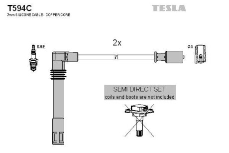 Комплект кабелів запалювання Tesla Motors t594C