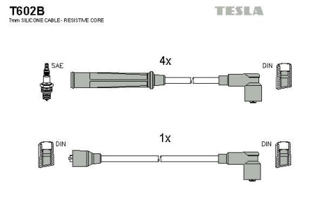 Комплект кабелей зажигания Tesla Motors t602B