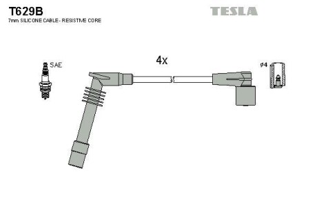 Комплект кабелей зажигания Tesla Motors t629B