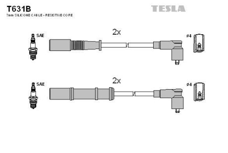 Комплект кабелей зажигания Tesla Motors t631B