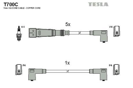 Комплект кабелів запалювання Tesla Motors t700C