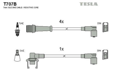 Комплект кабелів запалювання Tesla Motors t707B