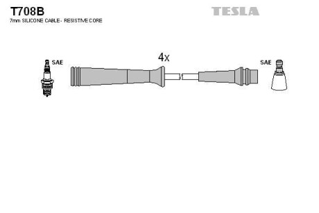 Комплект кабелей зажигания Tesla Motors t708B