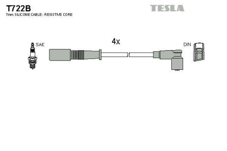 Комплект кабелей зажигания Tesla Motors t722B