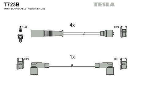 Комплект кабелей зажигания Tesla Motors t723B